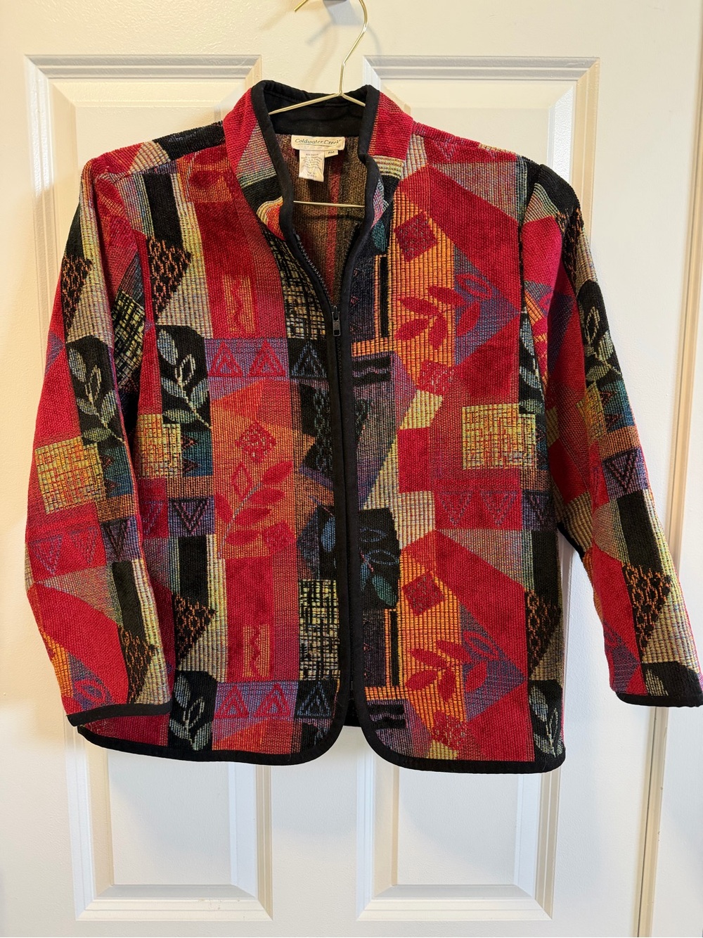 Coldwater Creek print Chenille  jacket